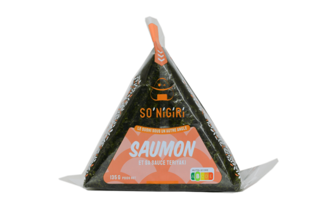 Photo détourée d'onigiri au saumon
